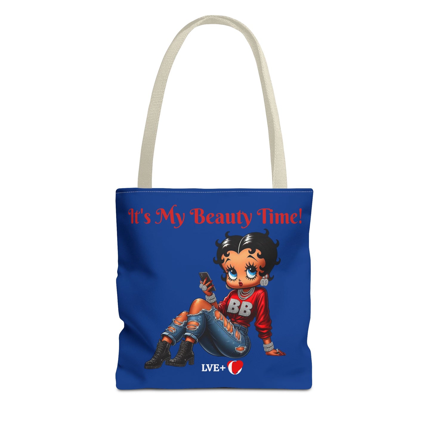 Betty Boop Chilling Blue Tote Bag - Retro Cartoon Character Handbag, Reusable Shopping Bag, Shoulder Carryall, Fashion Purse