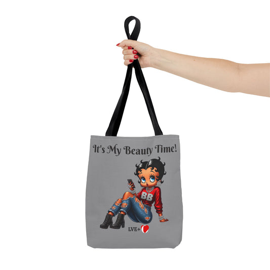 Betty Boop Chilling Grey Tote Bag - Retro Cartoon Character Handbag, Reusable Shopping Bag, Shoulder Carryall, Fashion Purse