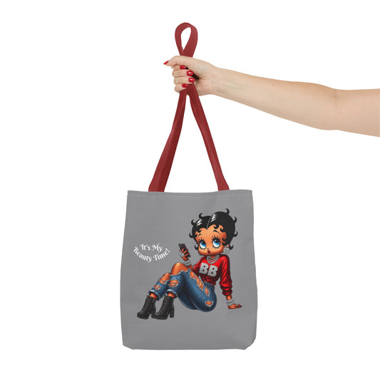 Tote Bag Grey Betty Boop Chillin - Stylish Carryall, Chic Handbag, Fun Everyday Purse