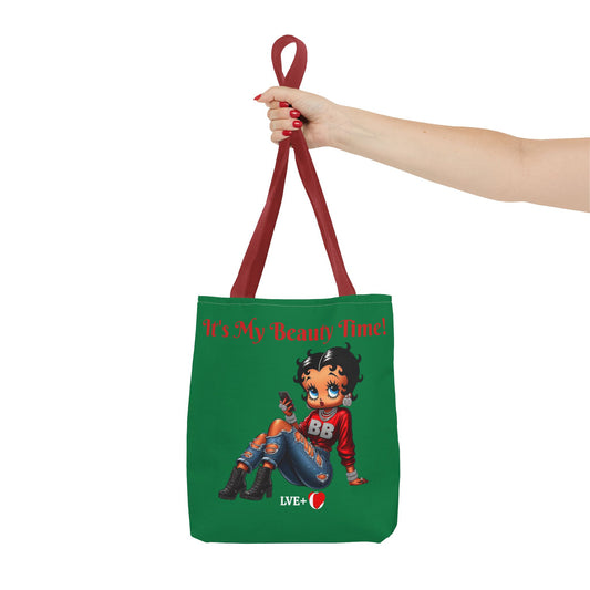 Betty Boop Chilling Green Tote Bag - Retro Cartoon Character Handbag, Reusable Shopping Bag, Shoulder Carryall, Fashion Purse