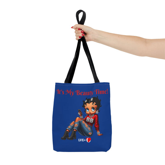 Betty Boop Chilling Blue Tote Bag - Retro Cartoon Character Handbag, Reusable Shopping Bag, Shoulder Carryall, Fashion Purse