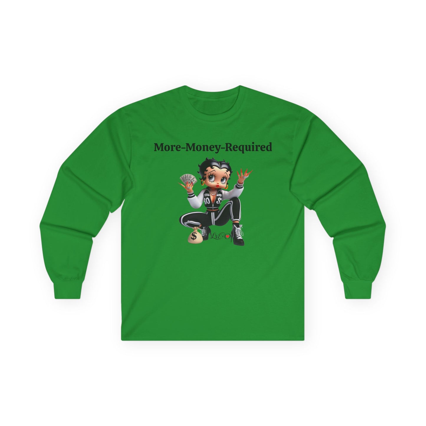 Money Betty Boop T-Shirt - Women Empowerment Tee, Political Top, Long Sleeve Unisex Shirt, Graphic Tee for Fans, Cartoon Character Tee