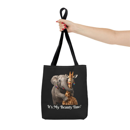 Tote Bag Cute Elephant & Giraffe - Funny Carryall, Stylish Handbag, Essentials Purse