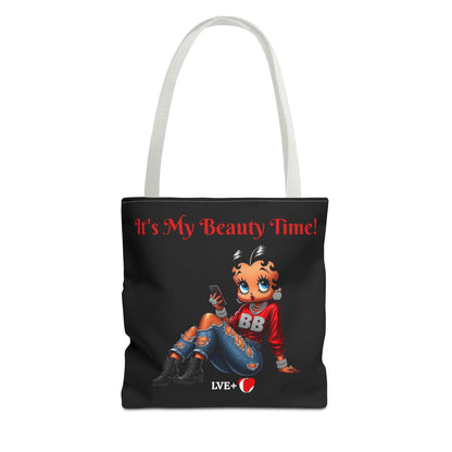 Betty Boop Chilling Black Tote Bag - Retro Cartoon Character Handbag, Reusable Shopping Bag, Shoulder Carryall, Fashion Purse