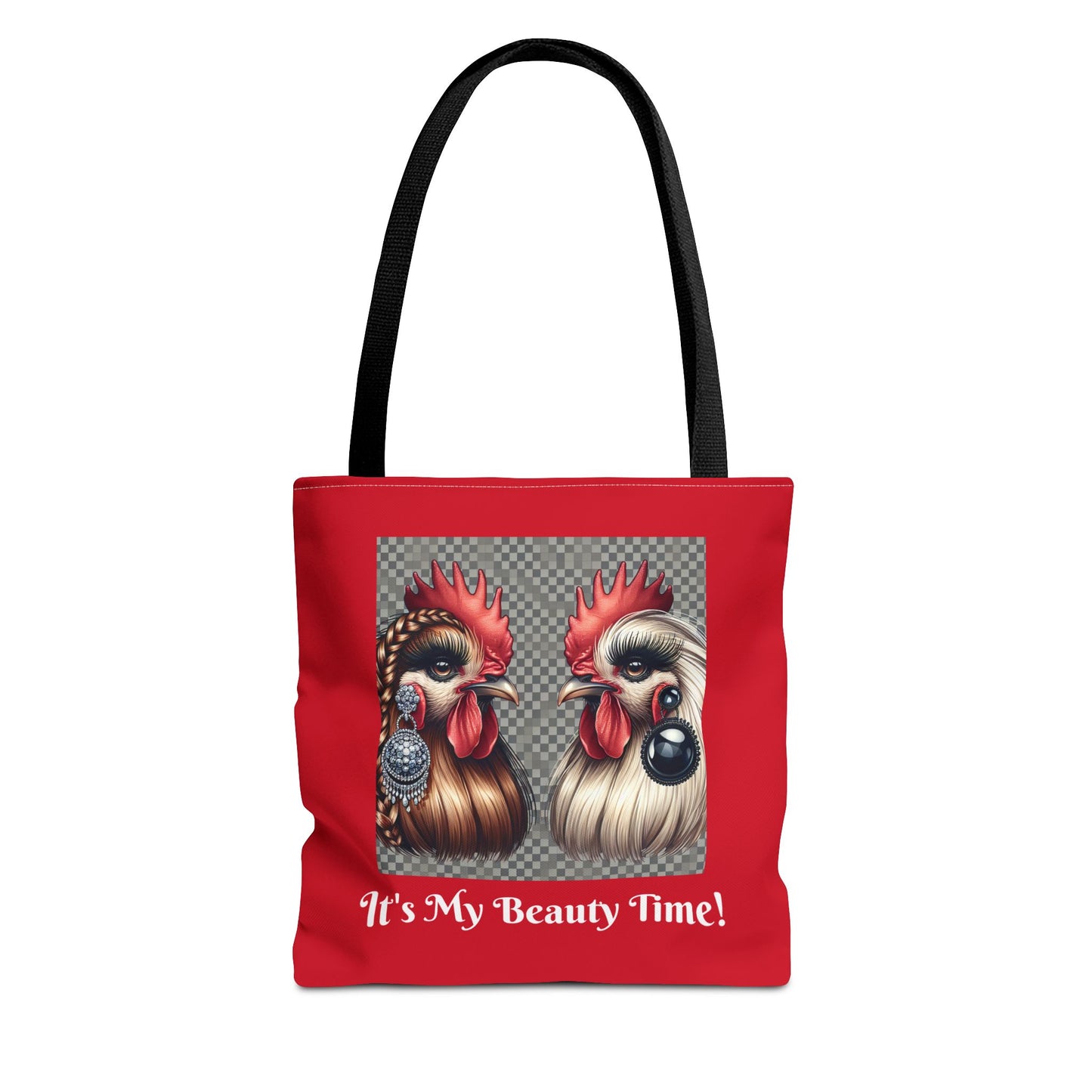 Chicks Chat Red Tote Bag - Farmhouse Style Chic Shopping Tote, Reusable Shoulder Bag, Cute Hen Lover Tote, Farmers Market