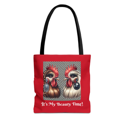 Chicks Chat Red Tote Bag - Farmhouse Style Chic Shopping Tote, Reusable Shoulder Bag, Cute Hen Lover Tote, Farmers Market
