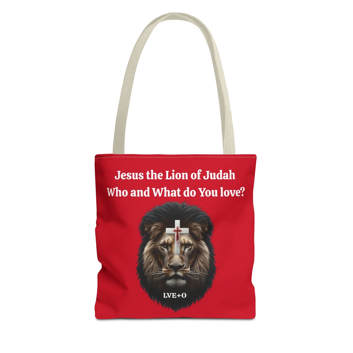 Religious Cross Lion Tote Bag - Faithful Companion for Church, Spiritual Gifts, Shopping Tote Bag, Everyday Use Purse, Inspirational Accessory