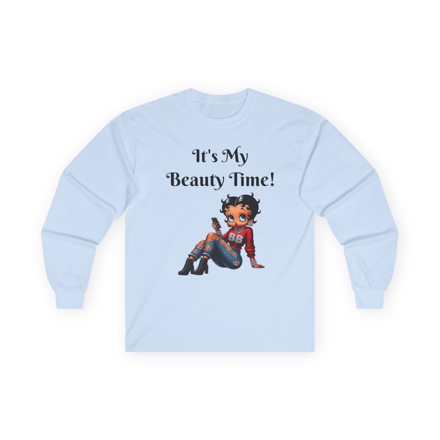 Betty Boop Beauty Long Sleeve Tee - Cotton Long Sleeve Shirt, Retro Cartoon Character Shirt, Vintage Tee, Graphic Tee