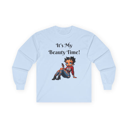 Betty Boop Beauty Long Sleeve Tee - Cotton Long Sleeve Shirt, Retro Cartoon Character Shirt, Vintage Tee, Graphic Tee