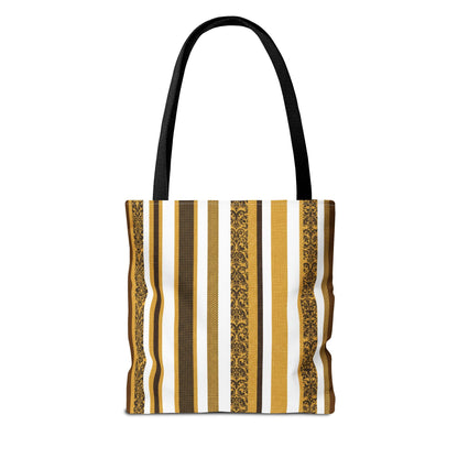 Tote Bag Sunflower Stripes – "It's My Beauty Time!" Carryall, Chic Shoulder Purse, Fun Vibrant Handbag