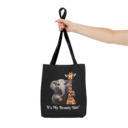 Tote Bag Cute Elephant & Giraffe - Funny Carryall, Stylish Handbag, Essentials Purse