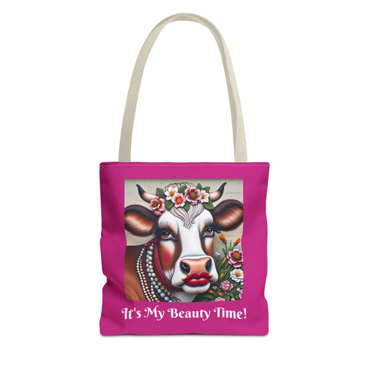 Captivating Cow Pink Tote Bag - Cute Farm Animal Carryall, Funny Barnyard Purse, Chic Cow Handbag, Animal Print