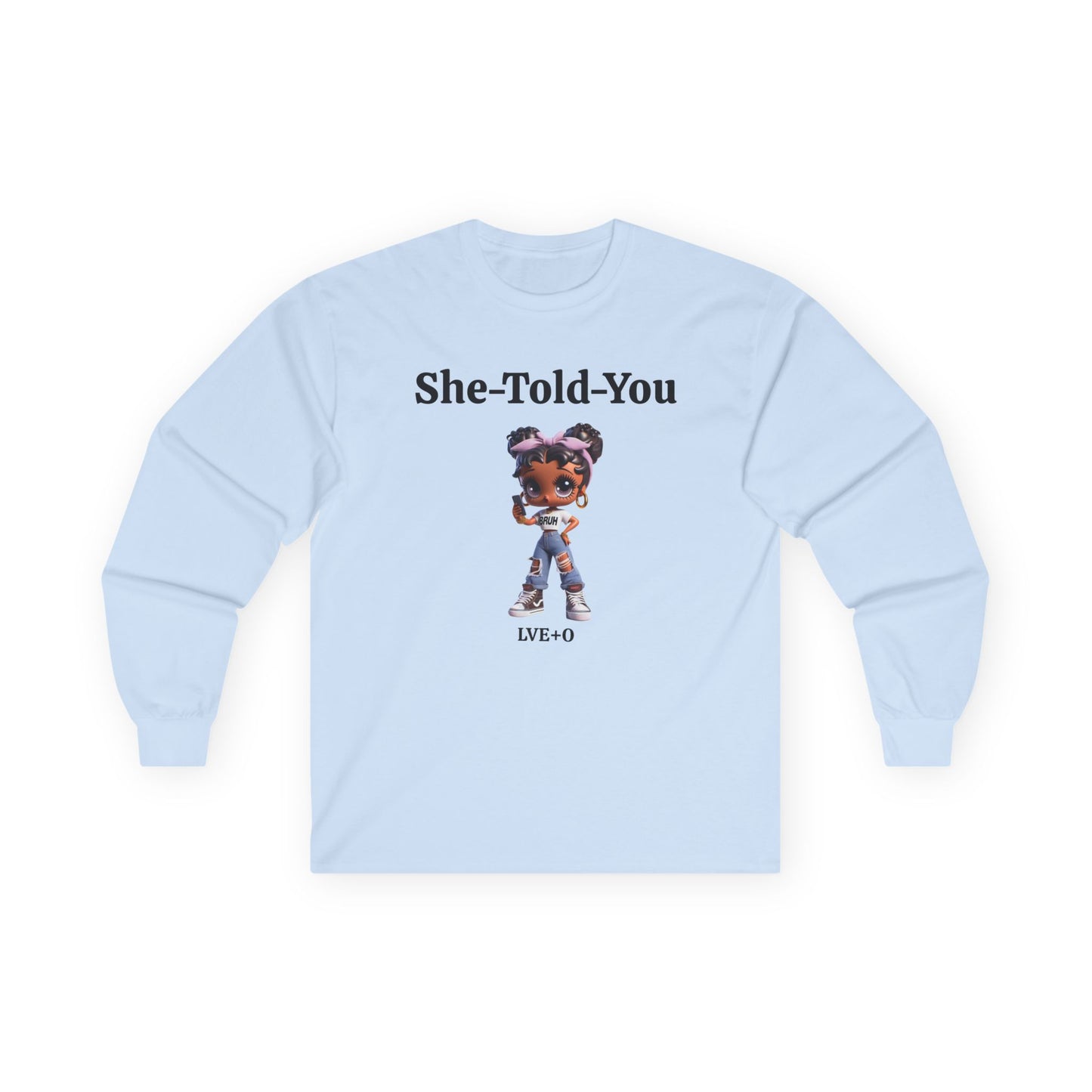 Betty Boop Bruh Long Sleeve T-Shirt,  Retro Cartoon Graphic Shirt, Political Top, Funny Unisex Cotton Top, Hipster Long Sleeve Tee, Political Top,Cool Graphic Tee,