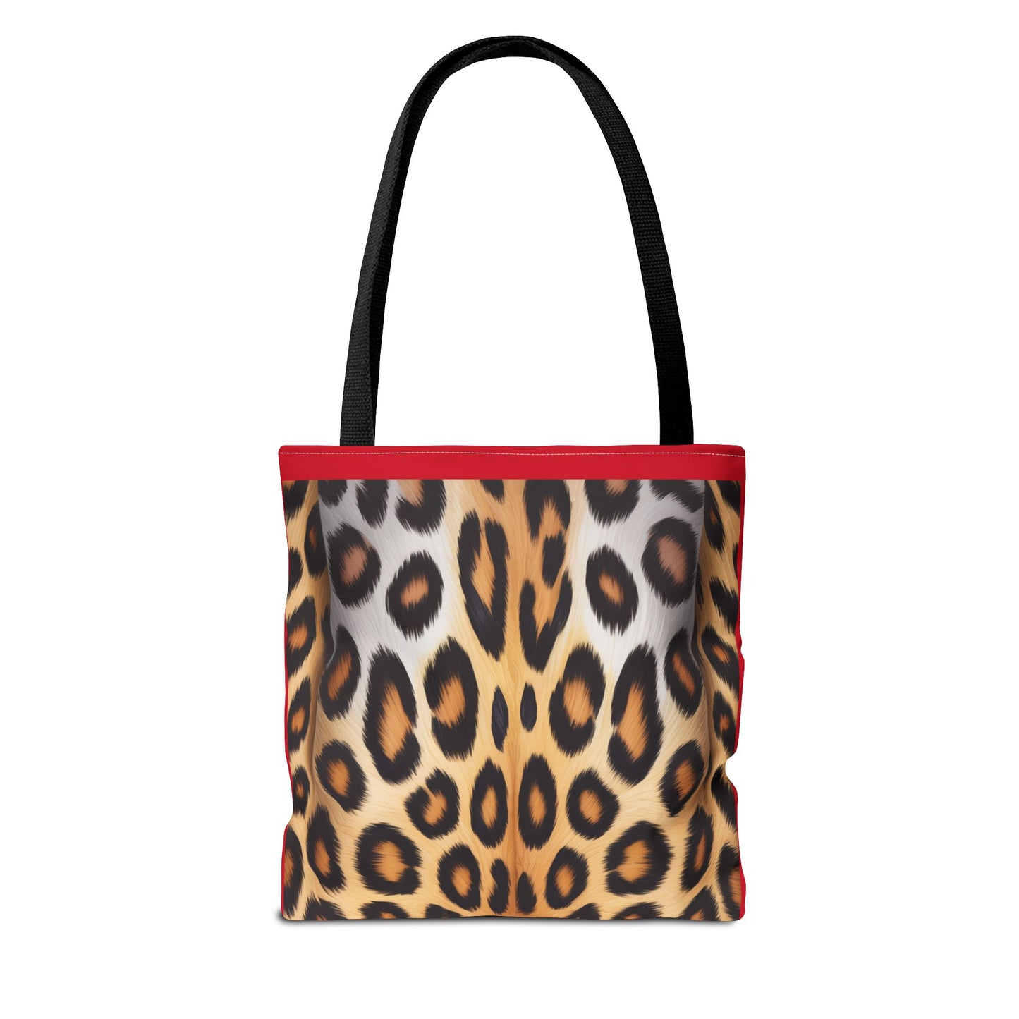 Leopard Portrait Red Tote Bag - Chic Shoulder Purse, Stylish Carryall, Everyday Handbag