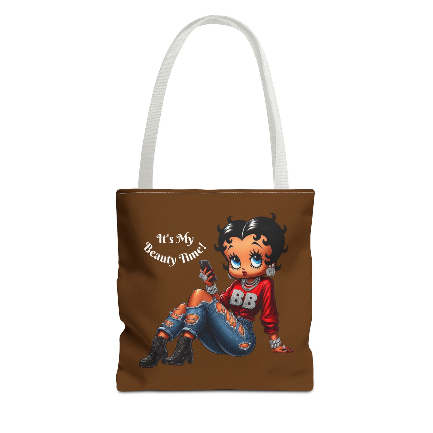 Tote Bag Brown Betty Boop Chilling - Stylish Carryall, Chic Handbag, Cute Shoulder Purse, Everyday Use