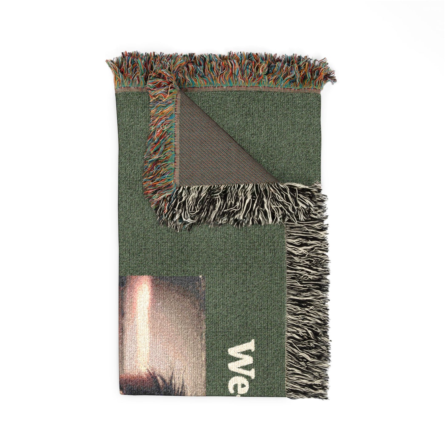 Woven Blanket Green “We-Love-Us”, Chair Throw Blanket, Couch Blanket, Bed Blanket, Cuddle Blanket, Majestic Loving Lions