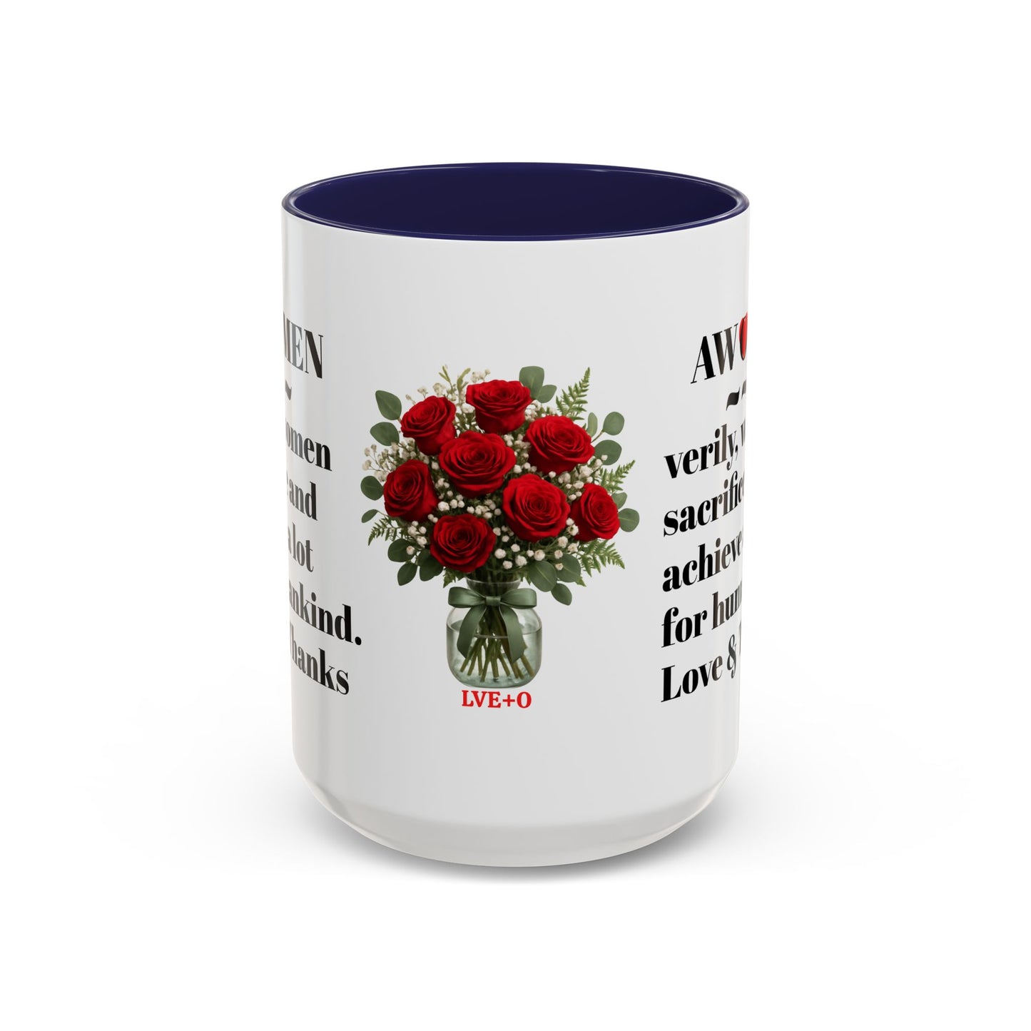 Coffee Mug, AWOMEN Accent Mug, Feminist Kitchen Decor, Empowering Tea Cup, Inspirational Quote, Gift for Women, Black and White Mug