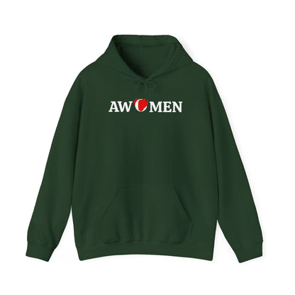 Awomen Heart Logo Hoodie - Feminist Empowerment Pullover, Unisex Shirt, Political Hooded Sweatshirt