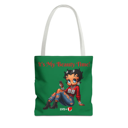 Betty Boop Chilling Green Tote Bag - Retro Cartoon Character Handbag, Reusable Shopping Bag, Shoulder Carryall, Fashion Purse