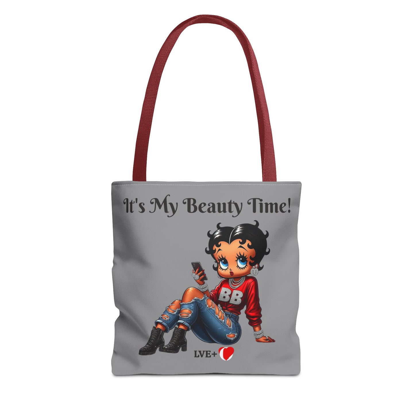 Betty Boop Chilling Grey Tote Bag - Retro Cartoon Character Handbag, Reusable Shopping Bag, Shoulder Carryall, Fashion Purse