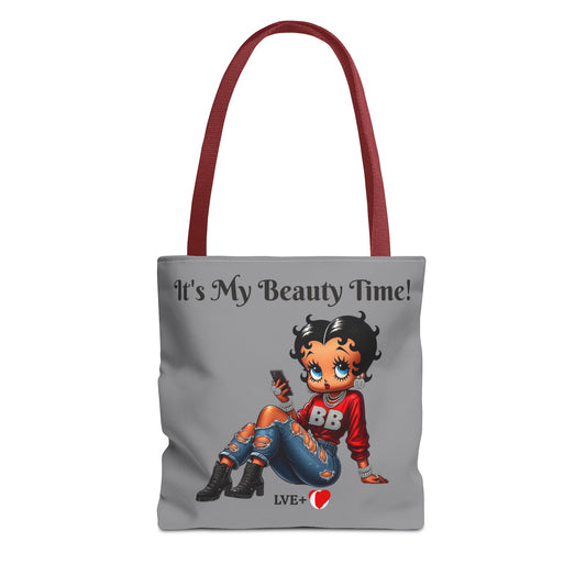 Betty Boop Chilling Grey Tote Bag - Retro Cartoon Character Handbag, Reusable Shopping Bag, Shoulder Carryall, Fashion Purse