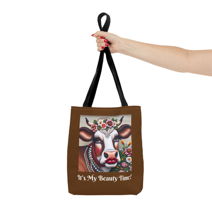 Captivating Cow Brown Tote Bag - Cute Farm Animal Carryall, Funny Barnyard Purse, Chic Cow Handbag, Animal Print