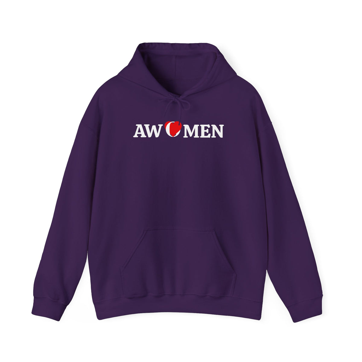 Awomen Heart Logo Hoodie - Feminist Empowerment Pullover, Unisex Shirt, Political Hooded Sweatshirt