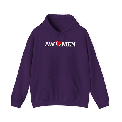 Awomen Heart Logo Hoodie - Feminist Empowerment Pullover, Unisex Shirt, Political Hooded Sweatshirt