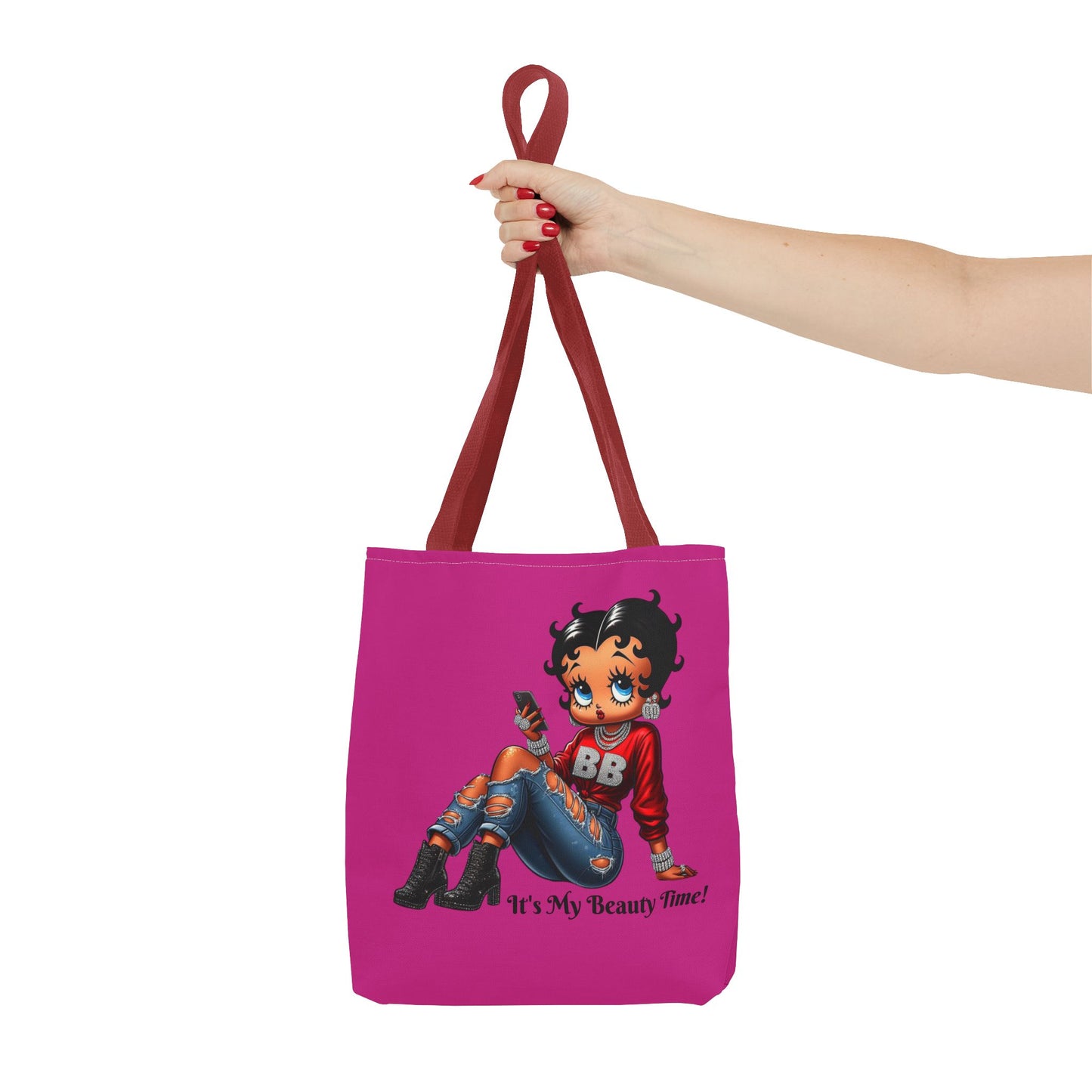 Tote Bag Pink Betty Boop Chilling - Stylish Carryall, Chic Handbag, Cute Shoulder Purse