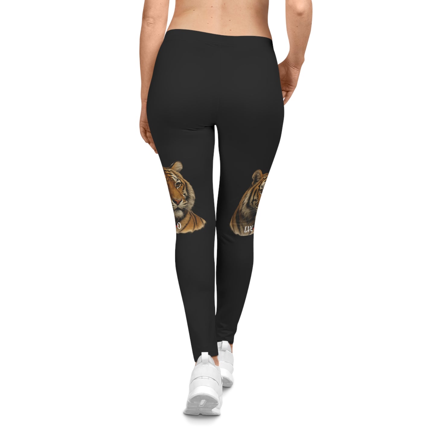 Black Leggings - Stylish Tiger Print | Confidence Boosting Fashion, Graphic Casual Wear, Gift for Her, Everyday Comfort