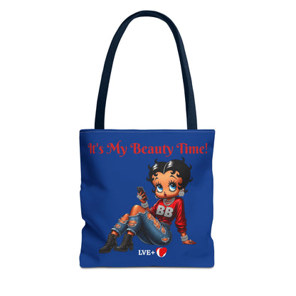 Betty Boop Chilling Blue Tote Bag - Retro Cartoon Character Handbag, Reusable Shopping Bag, Shoulder Carryall, Fashion Purse