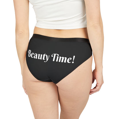 Women's Black Underwear with Fun Quote - Floral Design Panties, Gift for Her, Loungewear, Self-Care Essentials