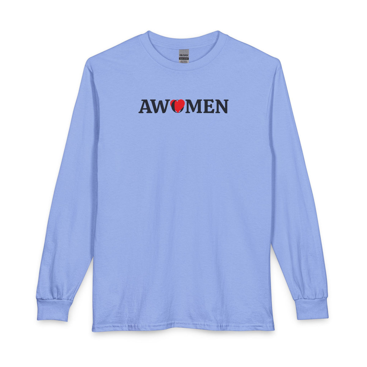 Awomen Heart Long Sleeve Tee — Feminist Pride Graphic Shirt, Women's Empowerment, Unisex T-shirt, Political Top