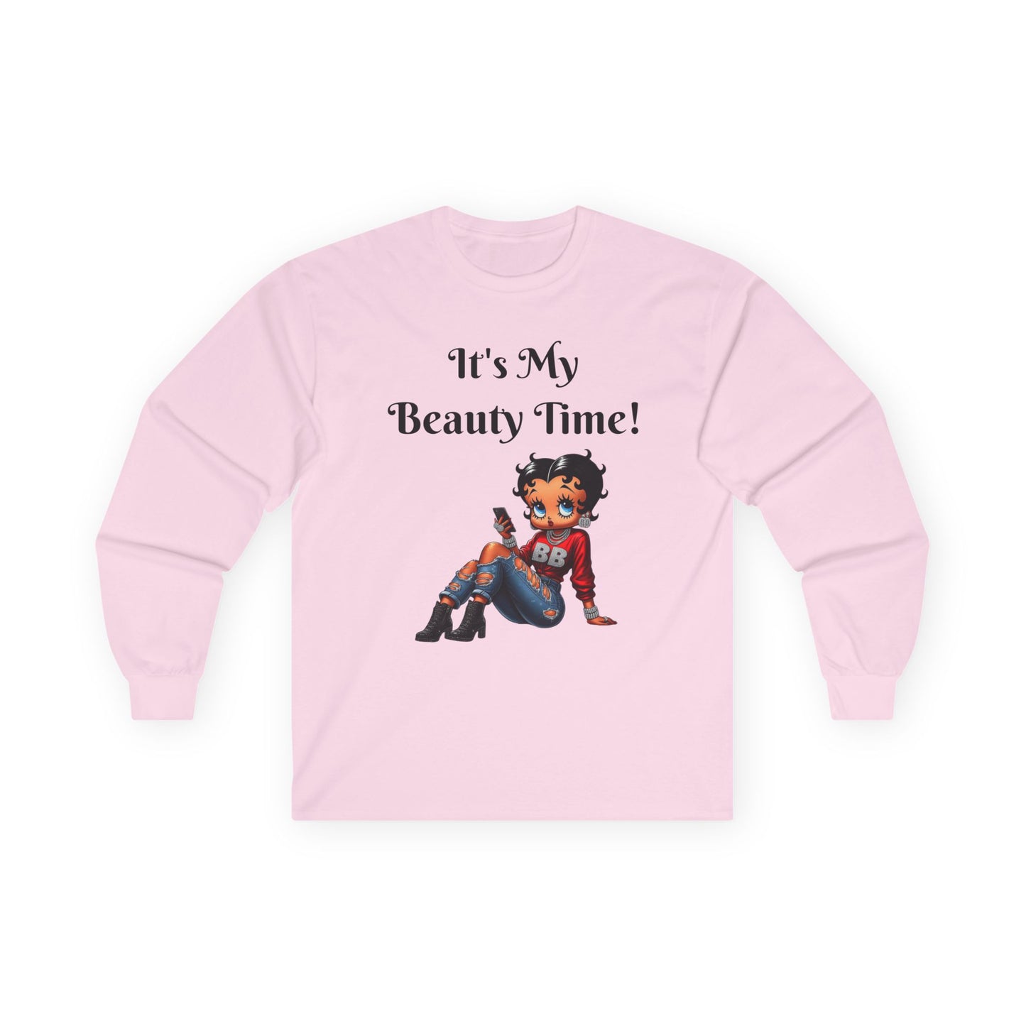 Betty Boop Beauty Long Sleeve Tee - Cotton Long Sleeve Shirt, Retro Cartoon Character Shirt, Vintage Tee, Graphic Tee