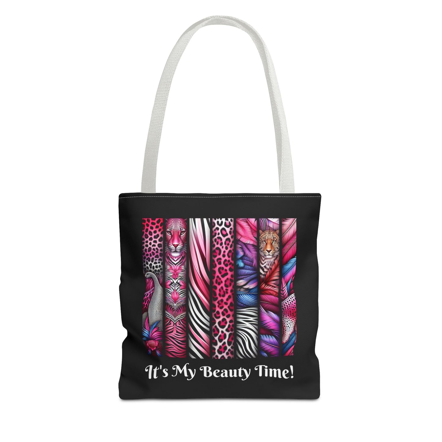 Tote Bag Botanical Animals Black - Stylish Carryall, Chic Shoulder Purse, Everyday Use Handbag, Animal Print