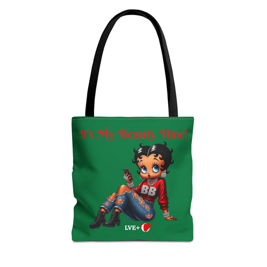 Betty Boop Chilling Green Tote Bag - Retro Cartoon Character Handbag, Reusable Shopping Bag, Shoulder Carryall, Fashion Purse