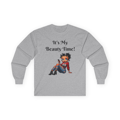 Betty Boop Beauty Long Sleeve Tee - Cotton Long Sleeve Shirt, Retro Cartoon Character Shirt, Vintage Tee, Graphic Tee