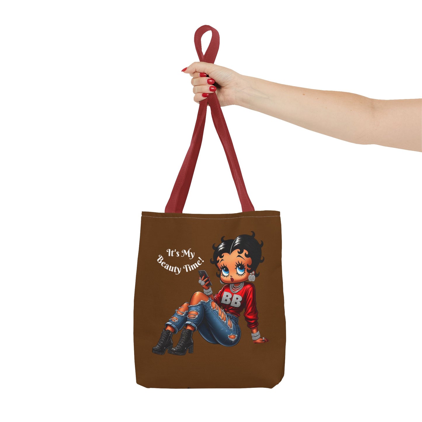 Tote Bag Brown Betty Boop Chilling - Stylish Carryall, Chic Handbag, Cute Shoulder Purse, Everyday Use