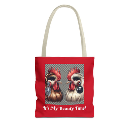Chicks Chat Red Tote Bag - Farmhouse Style Chic Shopping Tote, Reusable Shoulder Bag, Cute Hen Lover Tote, Farmers Market