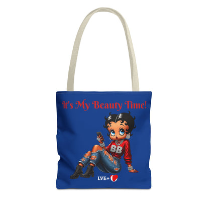 Betty Boop Chilling Blue Tote Bag - Retro Cartoon Character Handbag, Reusable Shopping Bag, Shoulder Carryall, Fashion Purse