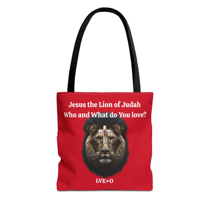 Religious Cross Lion Tote Bag - Faithful Companion for Church, Spiritual Gifts, Shopping Tote Bag, Everyday Use Purse, Inspirational Accessory