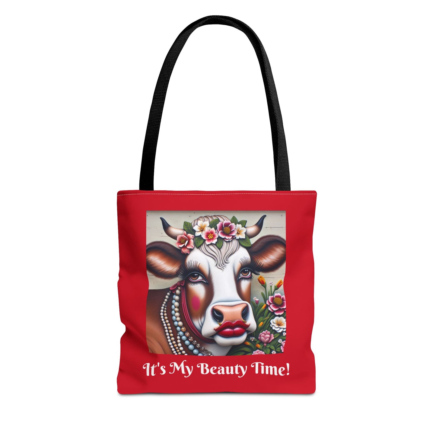 Captivating Cow Hide Red Tote Bag - Cute Farm Animal Carryall, Funny Barnyard Purse, Chic Cow Handbag, Animal Print