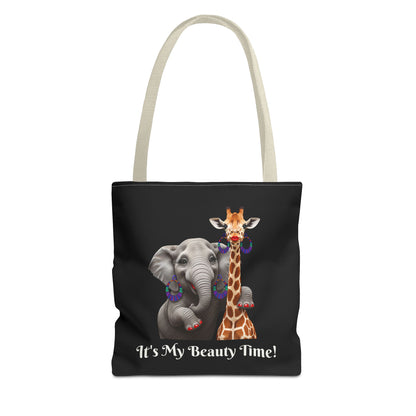 Tote Bag Cute Elephant & Giraffe - Funny Carryall, Stylish Handbag, Essentials Purse