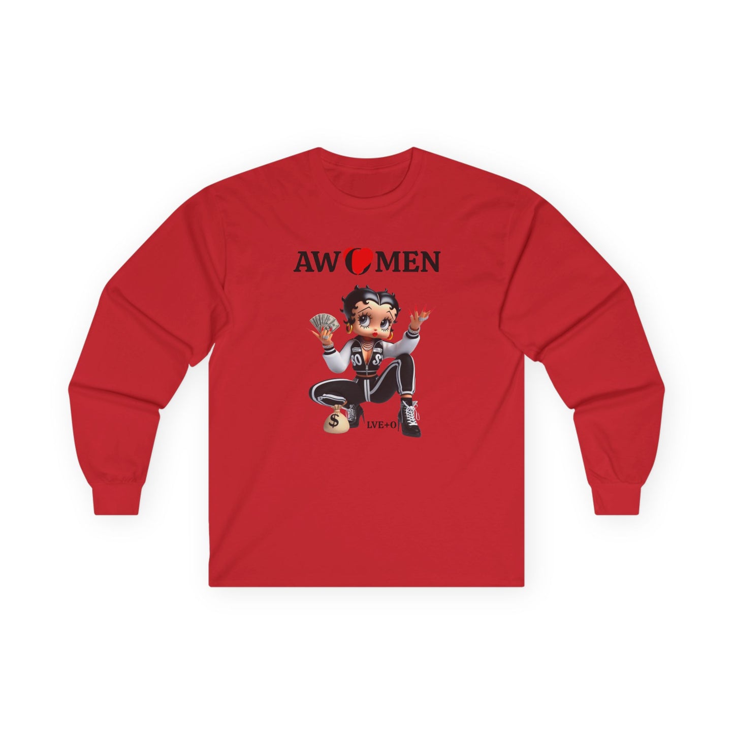 Betty Boop AWOMEN T-Shirt - Women Empowerment Tee, Political Top, Long Sleeve Unisex Shirt, Graphic Tee for Fans, Cartoon Character Tee