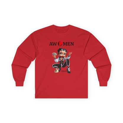 Betty Boop AWOMEN T-Shirt - Women Empowerment Tee, Political Top, Long Sleeve Unisex Shirt, Graphic Tee for Fans, Cartoon Character Tee