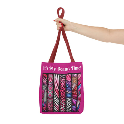 Botanical Animals Pink Tote Bag - Perfect for Shopping, Travel, or Everyday Use, Gift for Safari Animal Lovers, Its My Beauty Time Design