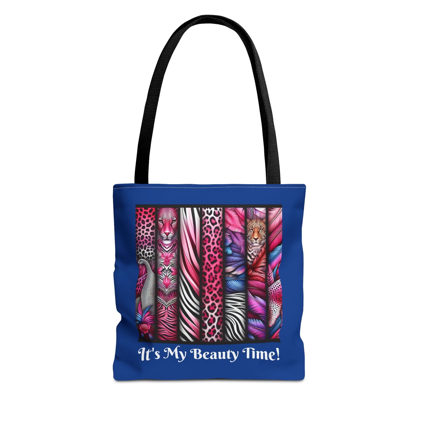 Tote Bag Botanical Animals Blue - Stylish Carryall, Chic Shoulder Purse, Everyday Use Handbag, Animal Print