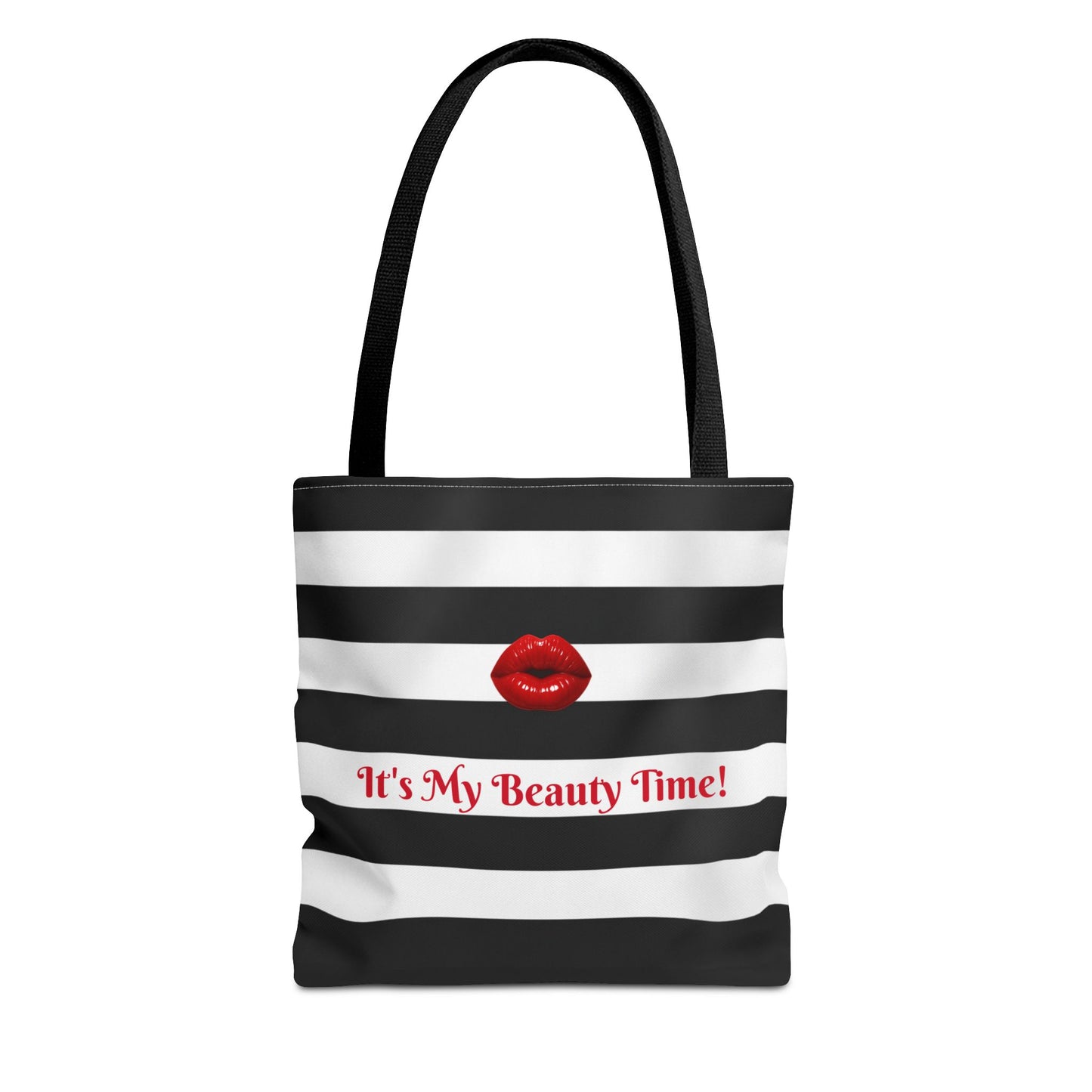 Tote Bag Black and White Striped - Stylish Carryall, Chic Shoulder Purse, Essentials Handbag