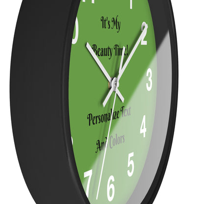 Personalize Wall Clock – It's My Beauty Time!, Bathroom Vanity Décor, Salon Spa Wall Clock, Beauty Lovers