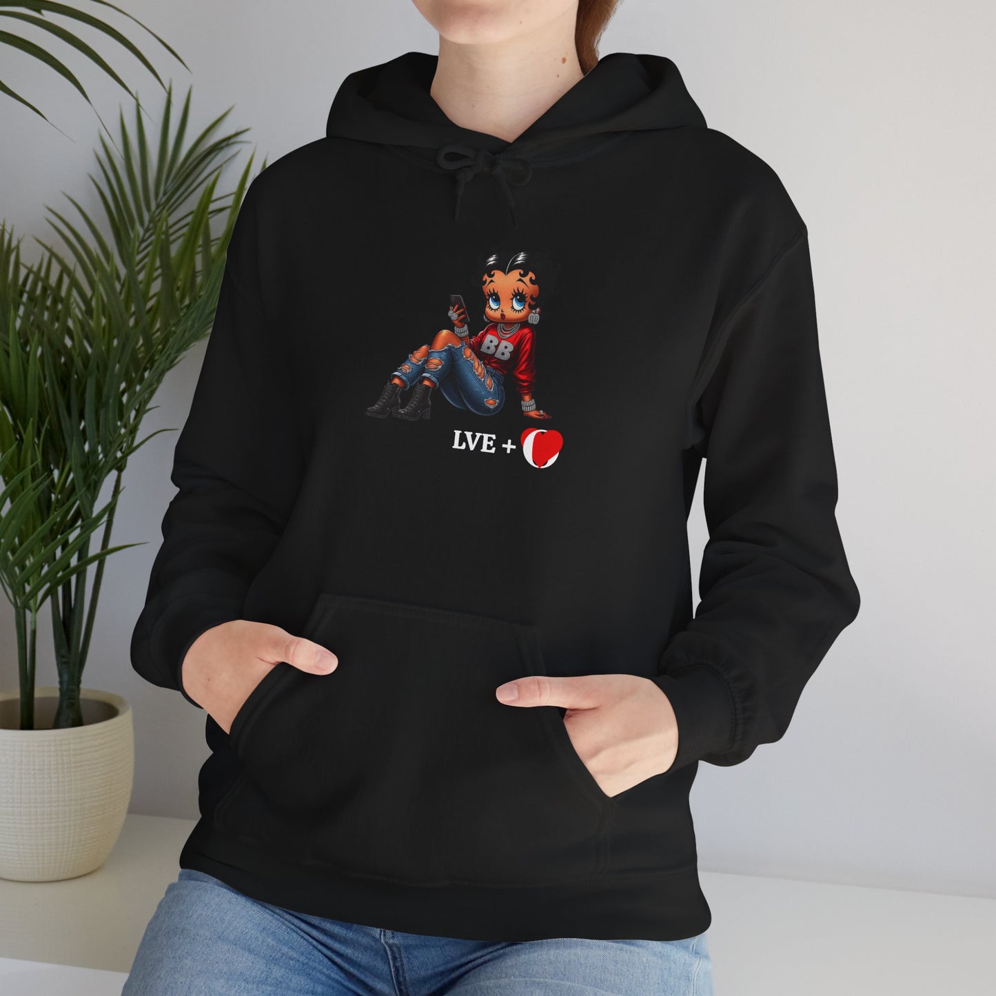 Betty Boop Chilling Hoodie - Unisex Heavy Blend Sweatshirt, Cozy Gift, Casual Everyday Wear, Fashion Statement, Self-Love Hoodie